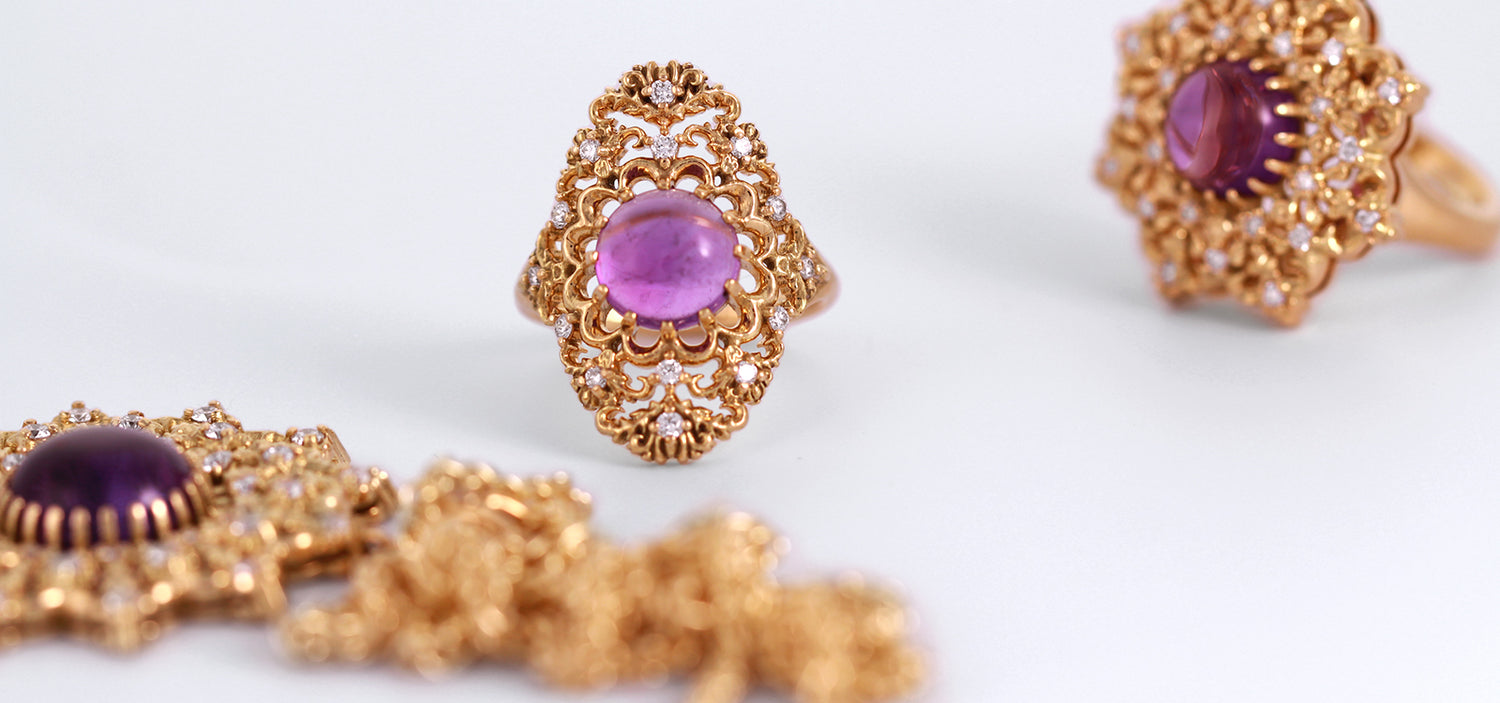 Handcrafted Luxury Jewelry by G&D Unique Designs Gregory Simonov — Amethyst Star Fine Jewelry Collection in 18k Gold
