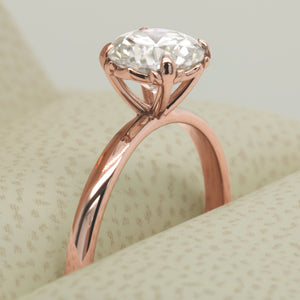 Solitare Moissanite Fleur de lis Engagement Ring in 14K Gold