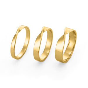 2mm 3mm 4mm mobius wedding ring gold