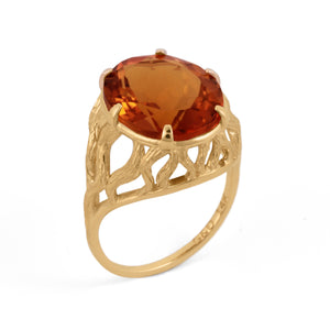 citrine cocktail ring in solid gold