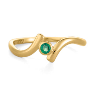 Birthstone ring, emerald birthstone ring, may birthstone, dainty ring