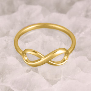 Infinity ring in Yellow Gold