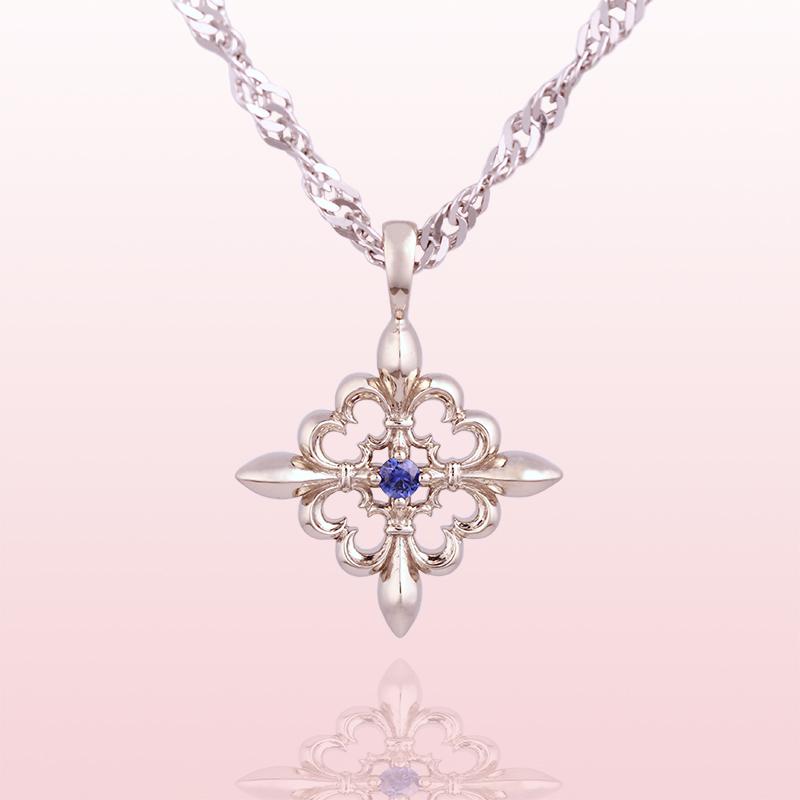 Fleur-de-lis Pendant with Blue Sapphire