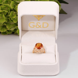 vintage citrine ring in a gift box