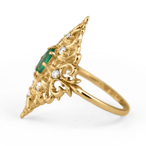 Natural Emerald ring with Diamonds
