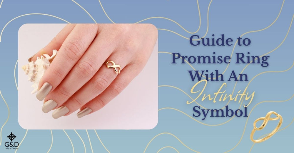 Promise ring with infinity symbol in gold representing eternal love