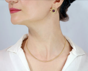 vintage diamond amethyst earrings