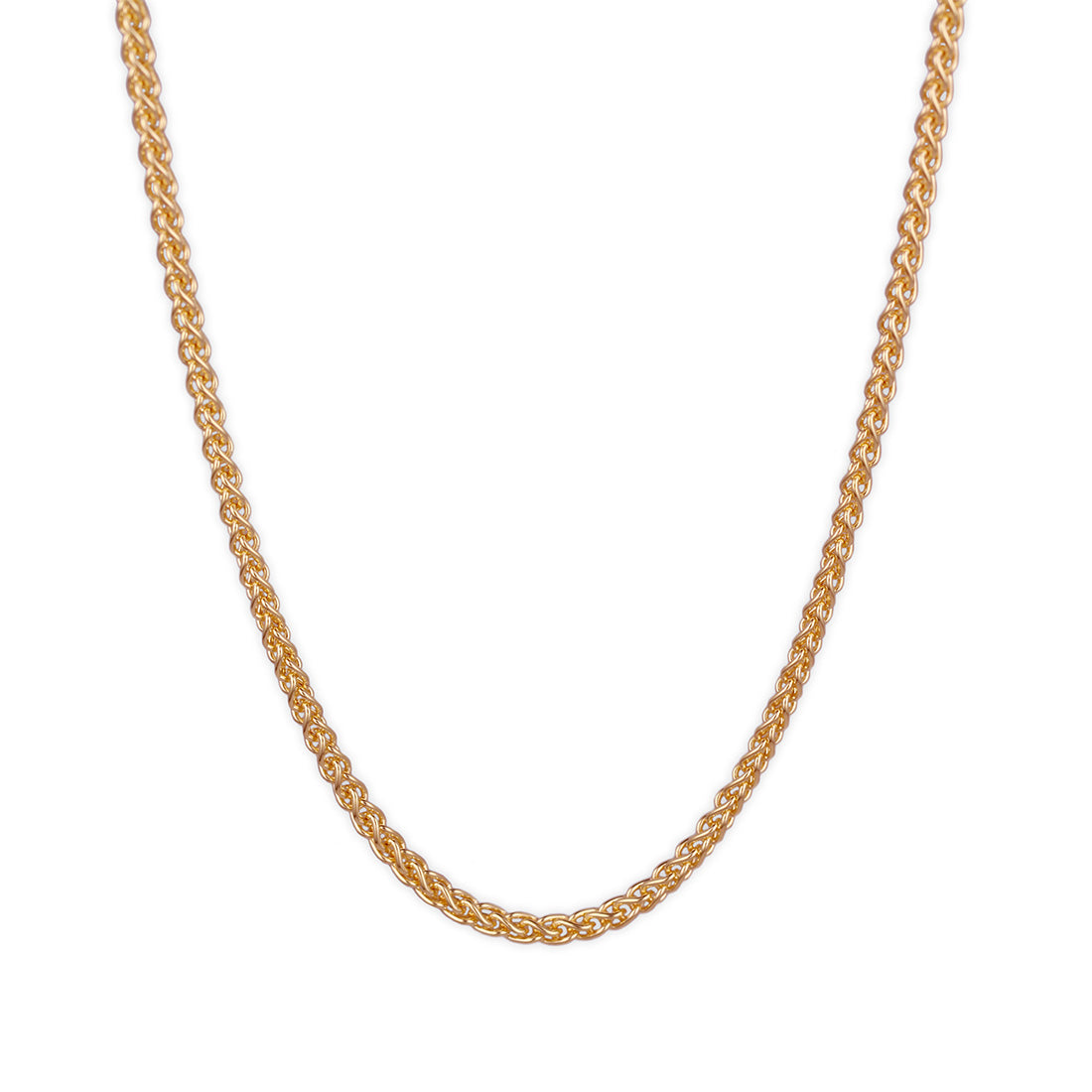 18K yellow gold Italian Spiga Wheat Chain
