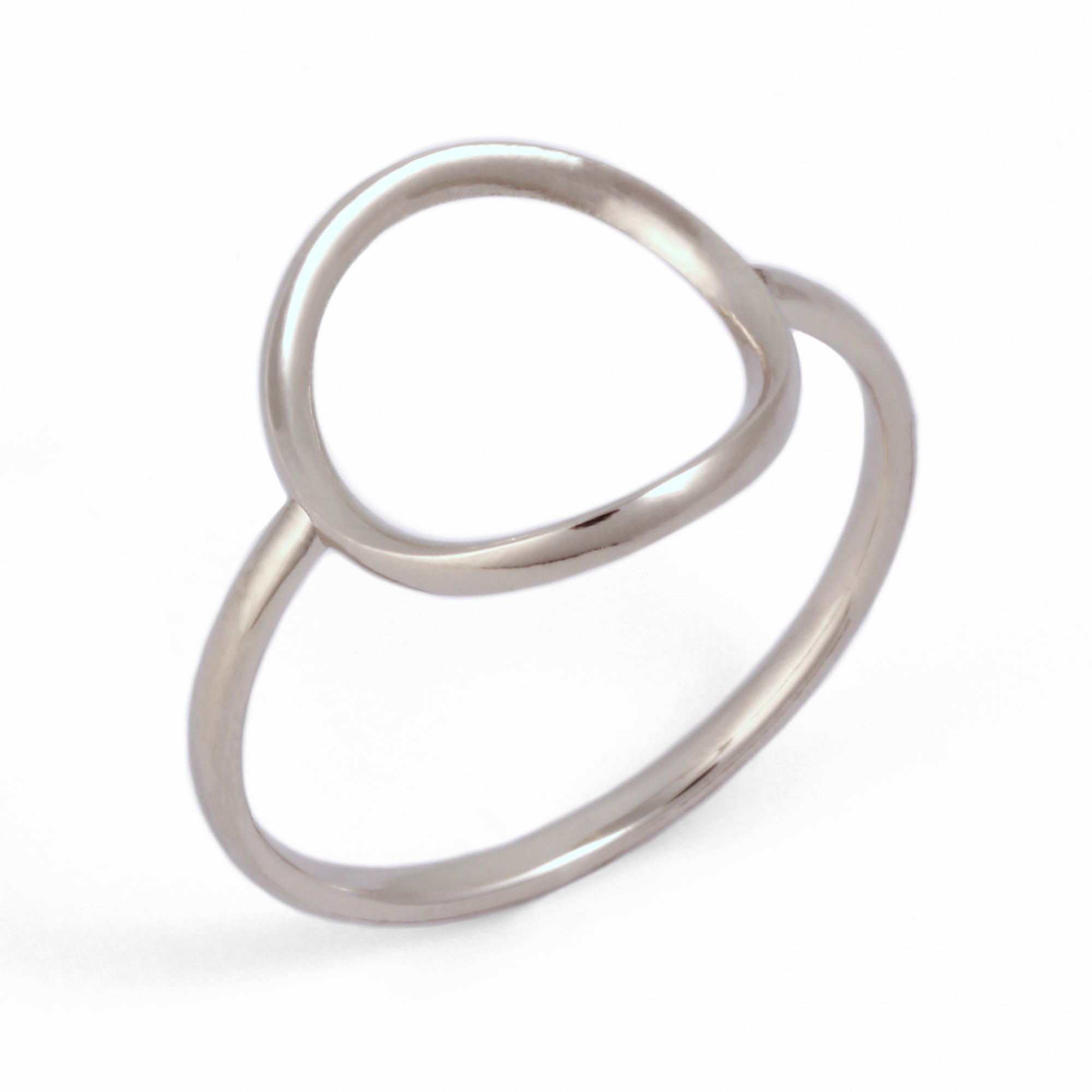 Karma Open Circle Ring in 14K white gold meaningful gift ring