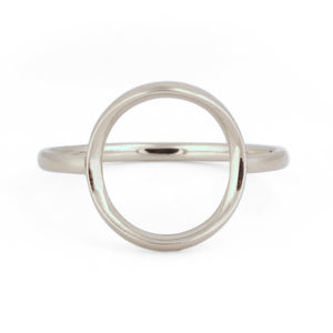 Karma Open Circle Ring in 14K white gold symbolic jewelry for everyday wear