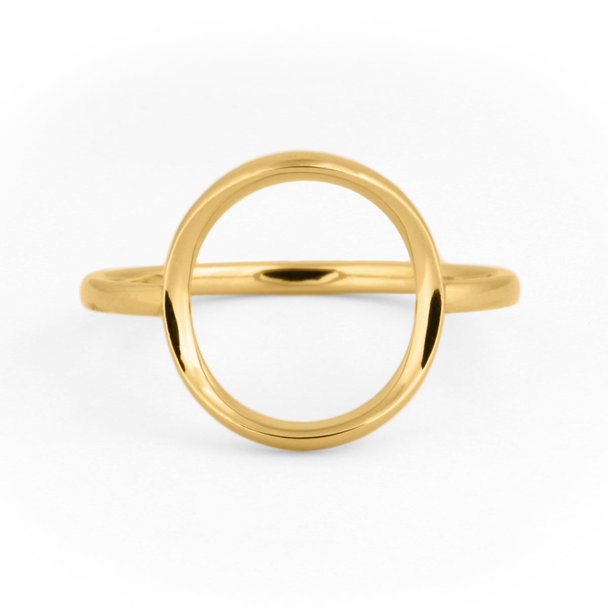 Karma Open Circle Ring in 14K yellow gold minimalist gift jewelry