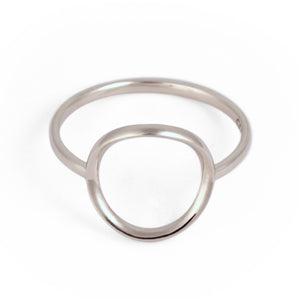 Karma open circle ring in Sterling Silver front view by G&D