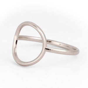 Karma open circle ring in Sterling Silver front side view.