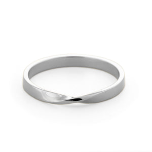 Mobius wedding ring 2 mm in 14K white gold by G&D Unique Designs