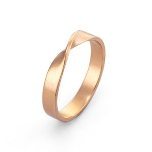 Mobius wedding ring 3mm in 18k rose gold by Gregory Simonov G&d Unique Designs