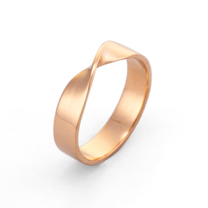 Mobius wedding ring 4mm 18k rose gold by Gregory Simonov G&D Unique Designs