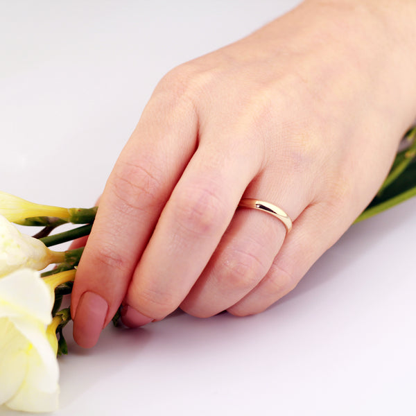 14K Solid White Gold 3mm Plain Wedding Band – Unisex Ring For Men & Women