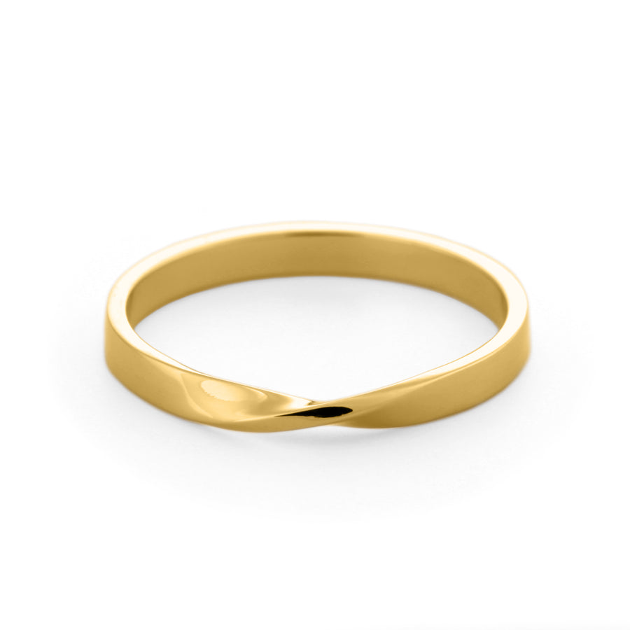 14k gold mobius ring in yellow gold white gold rose gold