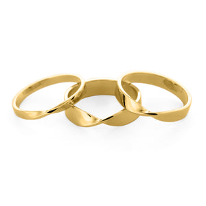 2mm, 3mm 4mm mobius wedding ring gold