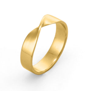 4mm mobius ring in 14k yellow  white rose gold 