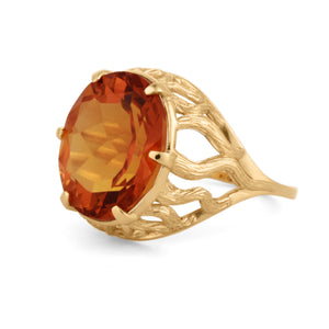 citrine ring in yellow gold