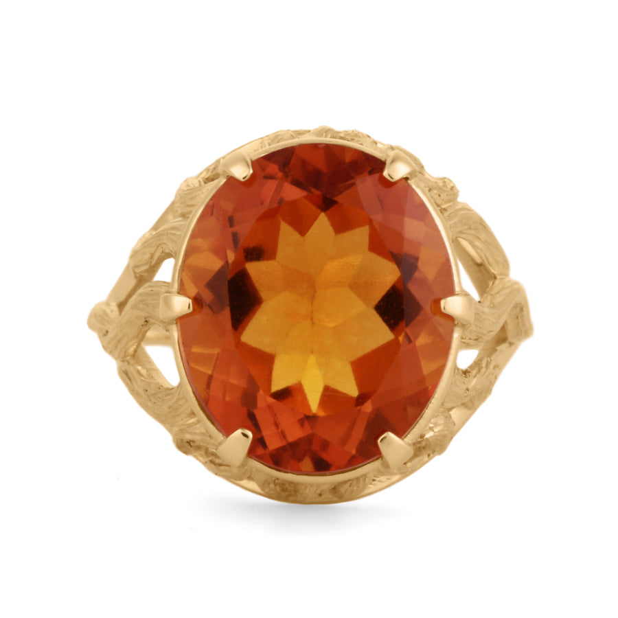 citrine ring in yellow gold