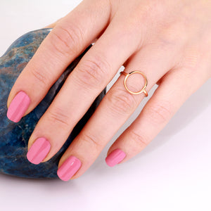 "Karma" Open Circle Ring in 18K Gold