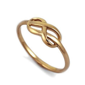 Infinity knot ring 14k yellow gold promise ring