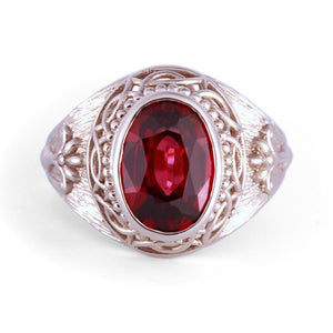 Garnet Ring in 14K White Gold