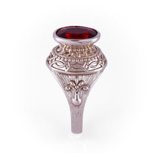 Garnet Ring in 14K White Gold