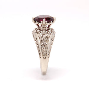 Gold  Engagement Ring with Diamonds in Vintage Victorian Style