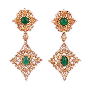 Luxury Emerald Earrings Gold