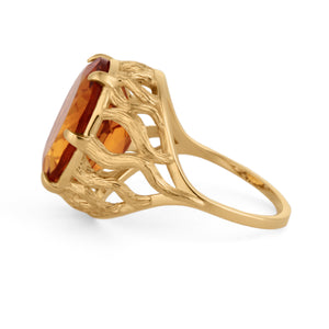 citrine cocktail ring in solid gold