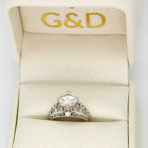 gold moissanite engagement ring G&D Unique Designs