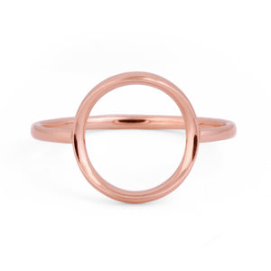 Rose gold karma open circle ring