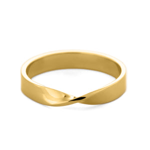 3mm mobius wedding ring gold