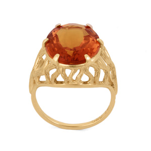 vintage citrine ring in yellow gold
