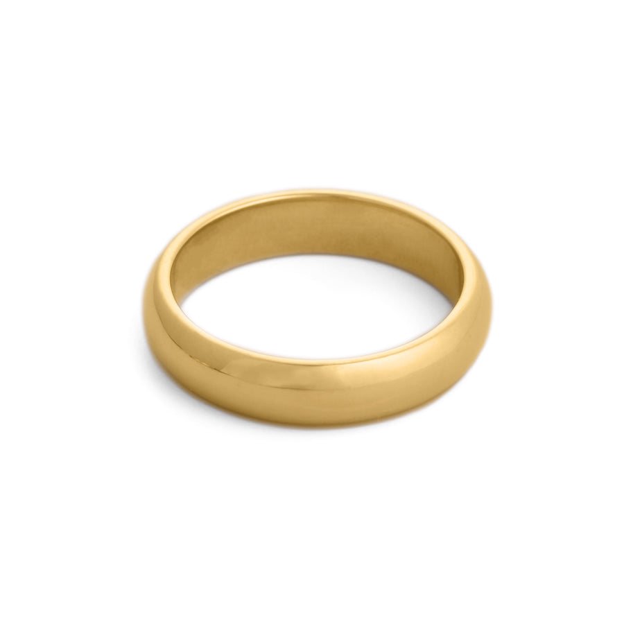 4mm wedding ring 14k yellow gold comfort fit